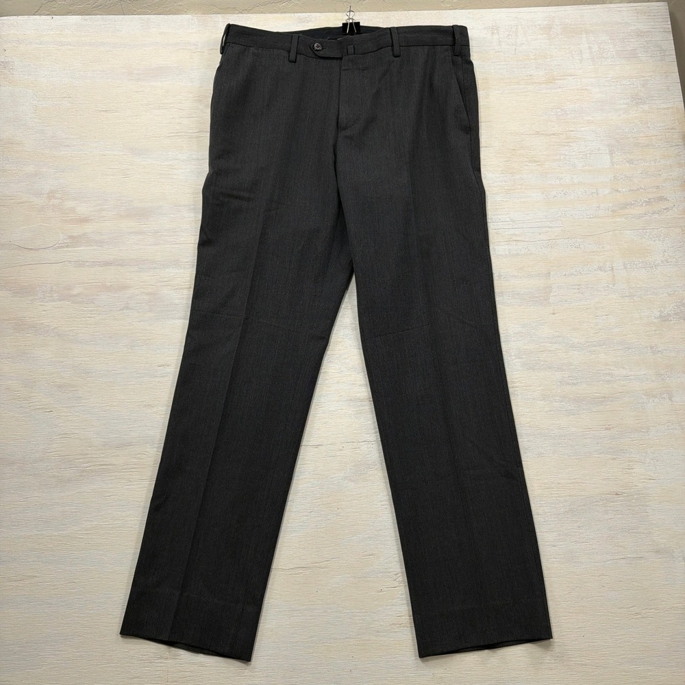 PT01 Pants Winter Traveller 50 Slim Fit Wool Blend Charcoal Gray Mens